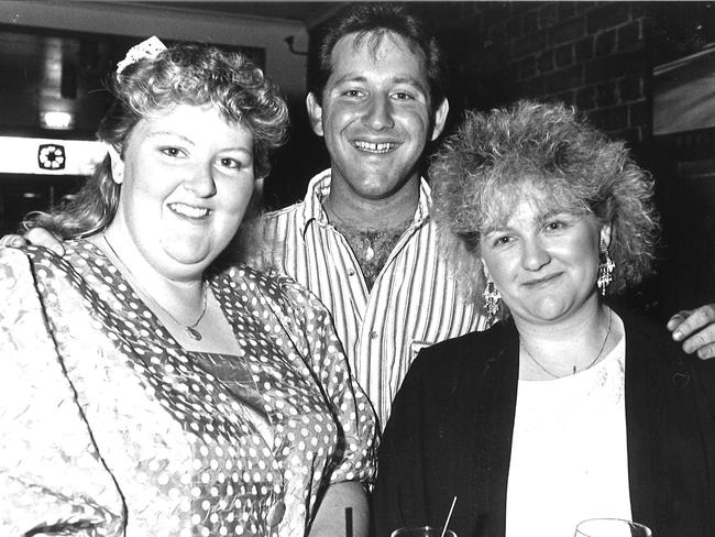 Leanne Adamson, Gavin Dean and Lindy-Rose West at NYE celebrations at the Geelong Hotel 1988