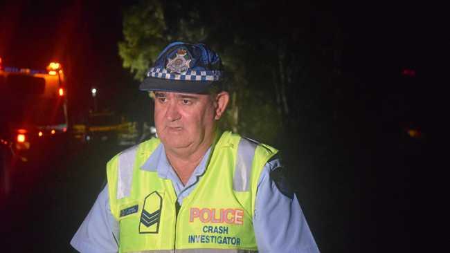 DRIVER SAFETY: Wide Bay Forensic crash unit Sergeant Steve Webb at the scene of a recent tragic double fatality at Curra. Picture: Josh Preston