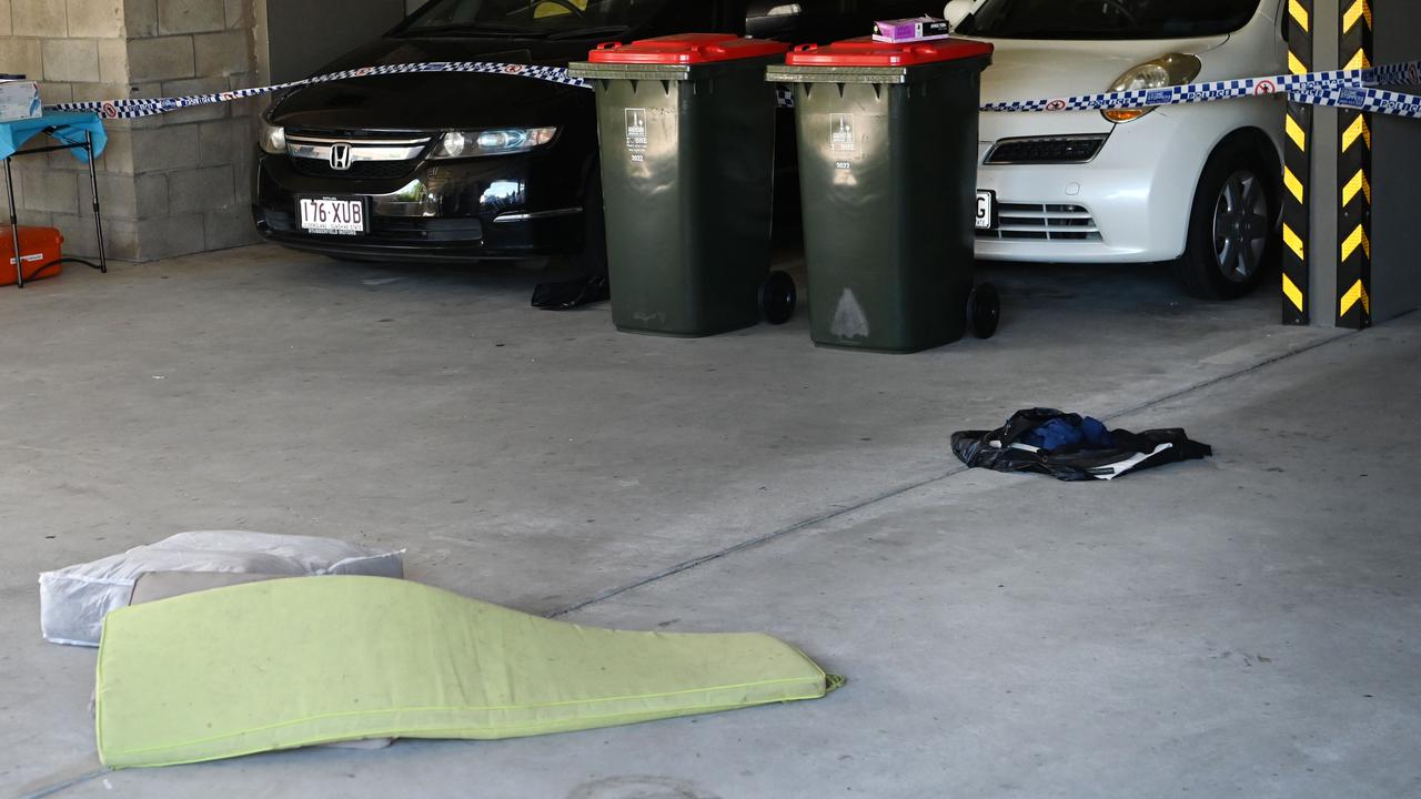 The basement of the Alderley unit complex where human remains were found by cleaners. Picture: Dan Peled