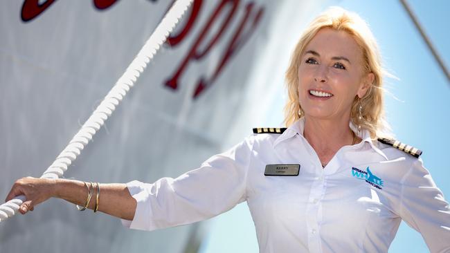 Captain Kerry Lopez aboard Brisbane Whale Watching's vessel Eye Spy.