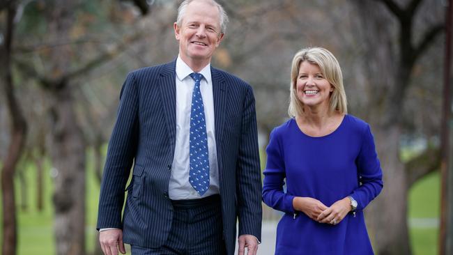 Ian Smith and Natasha Stott Despoja pictured in Rymill Park in 2016. Picture: Matt Turner