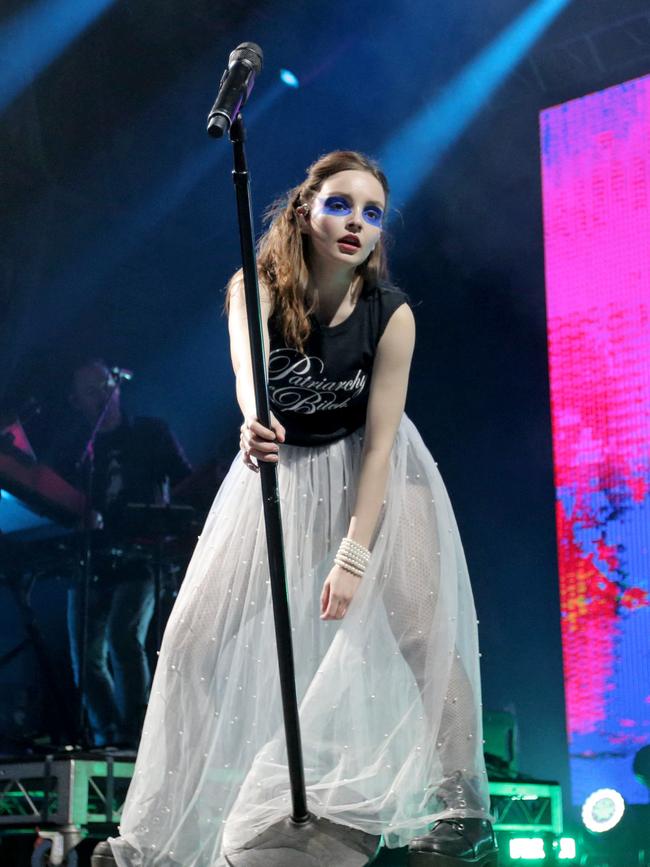 Chvrches perform at the Marion Bay Falls festival. Picture: PATRICK GEE