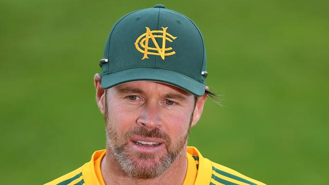 BIRMINGHAM, ENGLAND - OCTOBER 04: Notts captain Dan Christian looks on prior to the Vitality T20 Blast Semi Final between Notts Outlaws and Lancashire Lightning at Edgbaston on October 04, 2020 in Birmingham, England. (Photo by Alex Davidson/Getty Images)