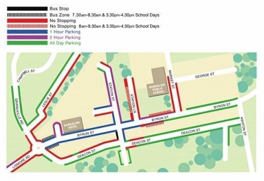 Proposed parking times for Bangalow village centre