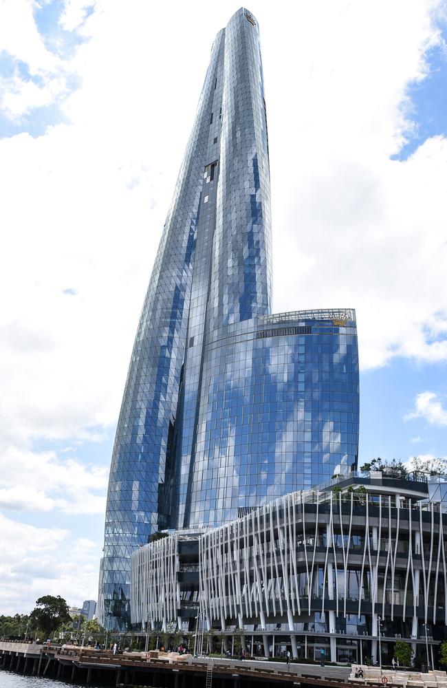 The imposing Crown Tower at Barangaroo. Picture: NCA NewsWire/Flavio Brancaleone