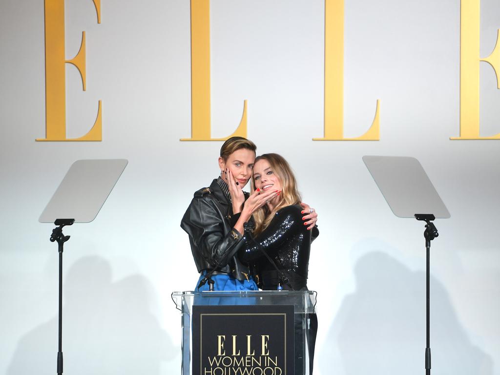 They shared a lighthearted moment in front of the A-list crowd. Picture: Getty Images