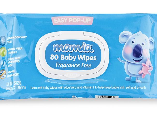 Winning products for ALDI People’s Picks Awards for Australian shoppers' favourite items. Baby: Mamia Fragrance Free Baby Wipes 80pk (Overall winner – 2nd Place)