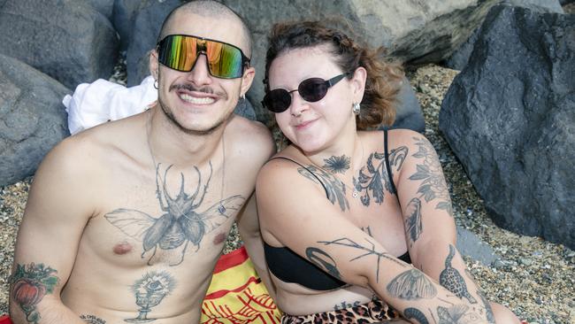 Vini and Ana at the Gold Coast Pro, Burleigh Heads. Picture: Glenn Campbell