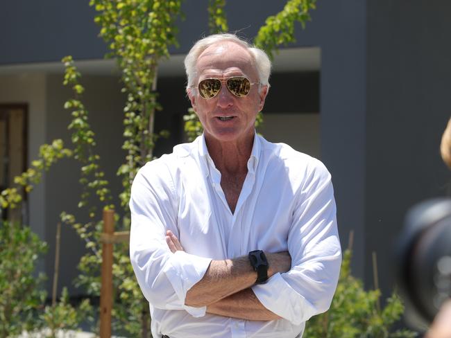 The Daily Telegraph 10.11.2023 Golfing great Greg Norman in Sydney launching a new real estate venture. Norman Estates and has 190 homes and a 9 hole golf course. Greg Norman pictured on a tour of the new estate in Gledswood. Picture: Rohan Kelly