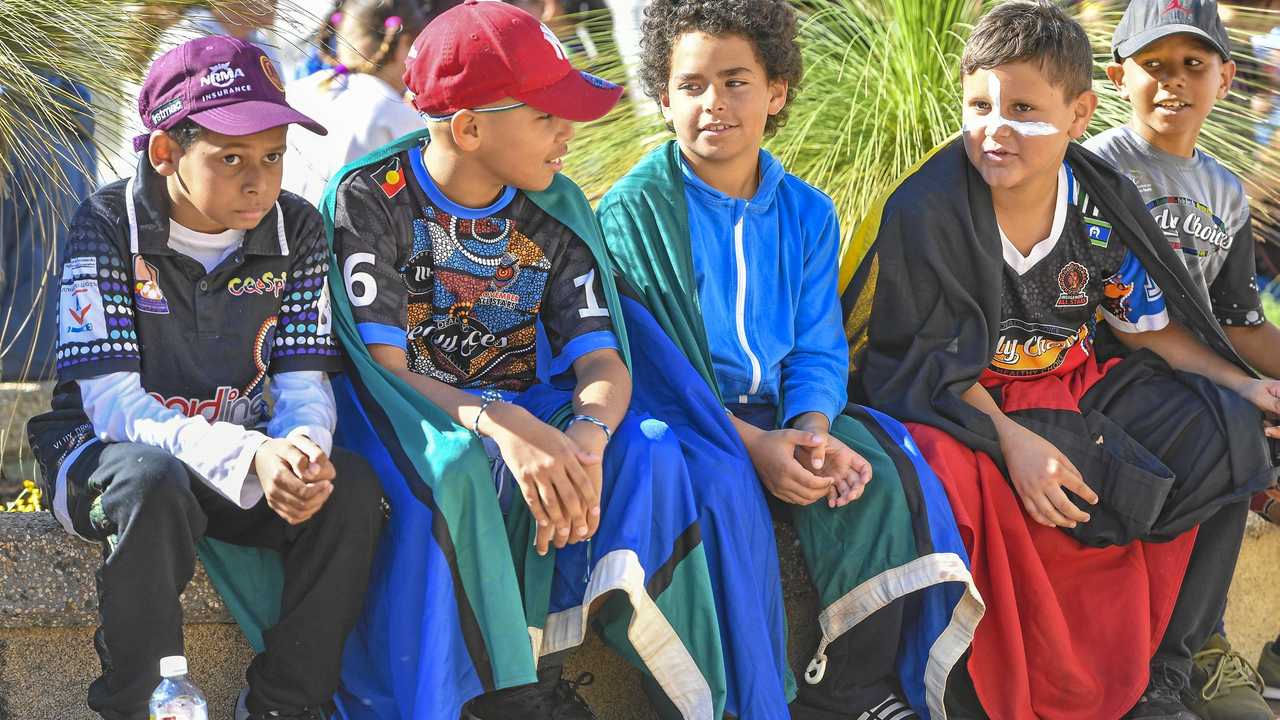 The 2019 NAIDOC week march and celebration made its way up Goondoon Street on 12 July 2019. Picture: Matt Taylor GLA120719NAID