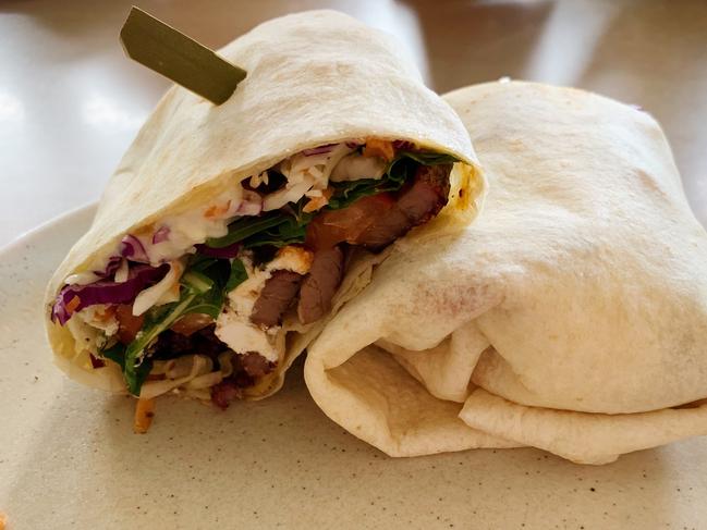 Loaded lamb wrap with plum sriracha sauce. Photo: Dianne Mattsson