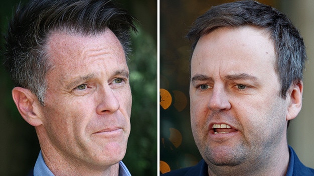 Premier Chris Minns (left) is locked in battle with RTBU NSW Secretary Toby Warnes.