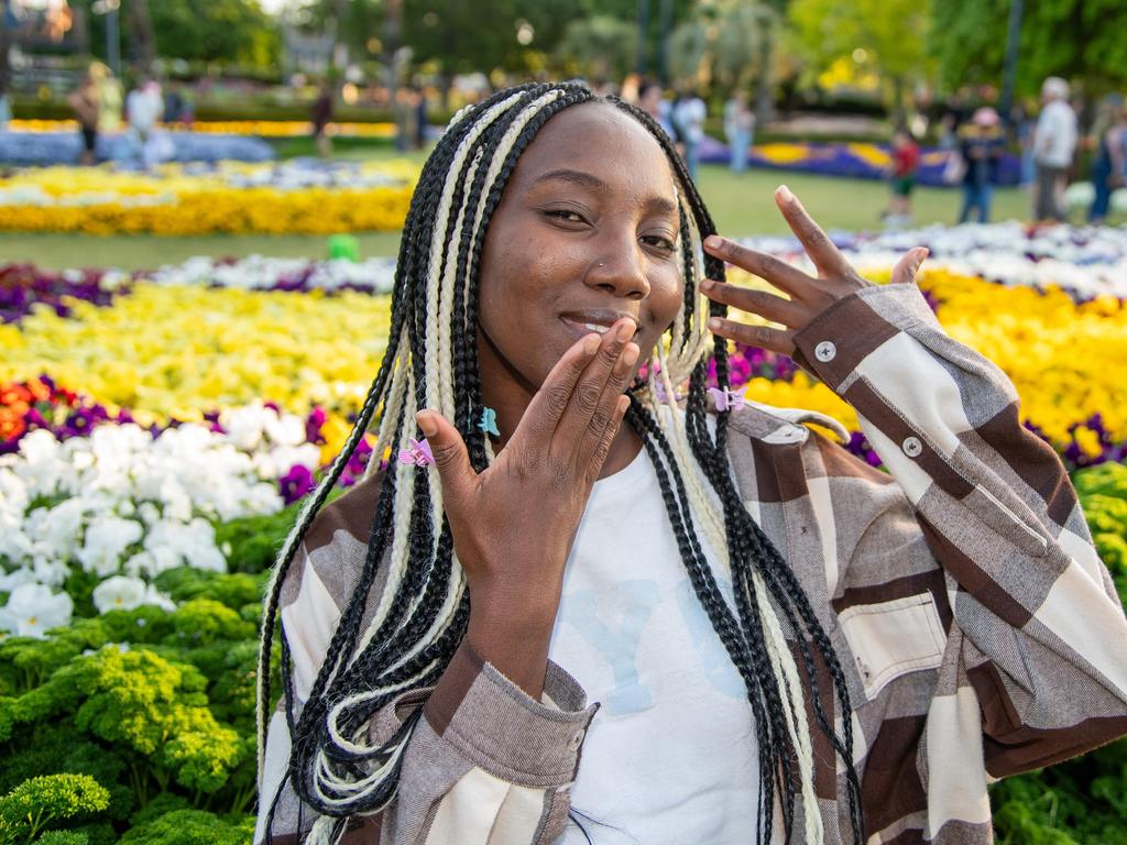 Lucy Jemutai Shinji in Laurel Bank Park for the Carnival of Flowers, Sunday September 22, 2024. Picture: Bev Lacey