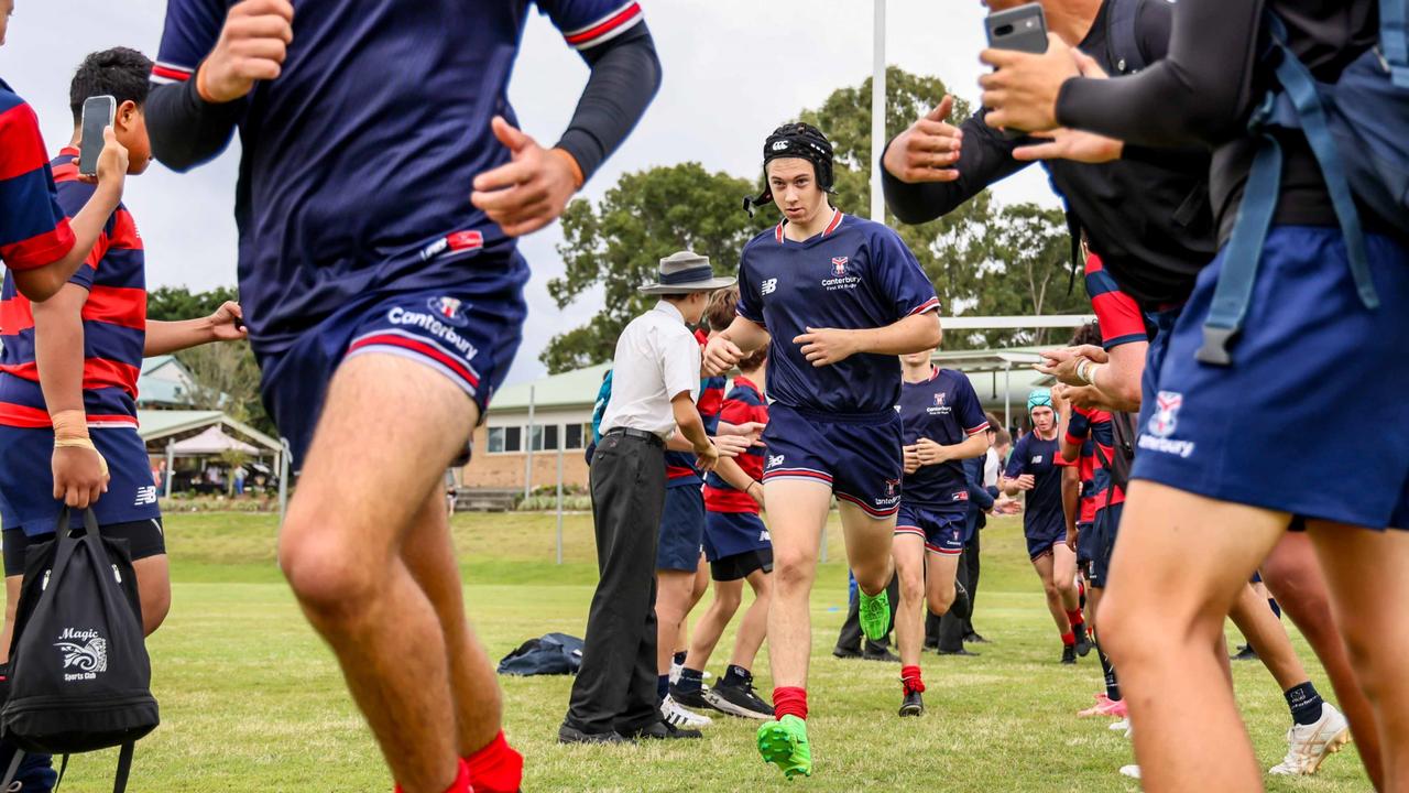 TAS First XV rugby action between Canterbury College and John Paul College at Canterbury College on Saturday May 4, 2024.