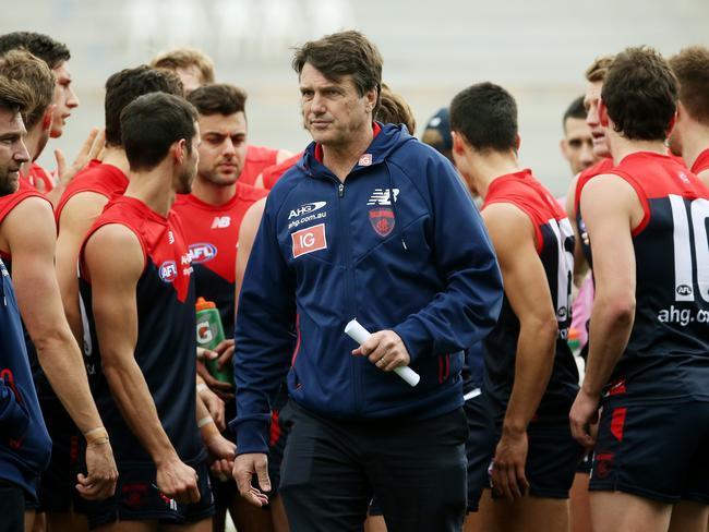 Paul Roos in his last season as Melbourne coach. Picture: Colleen Petch.