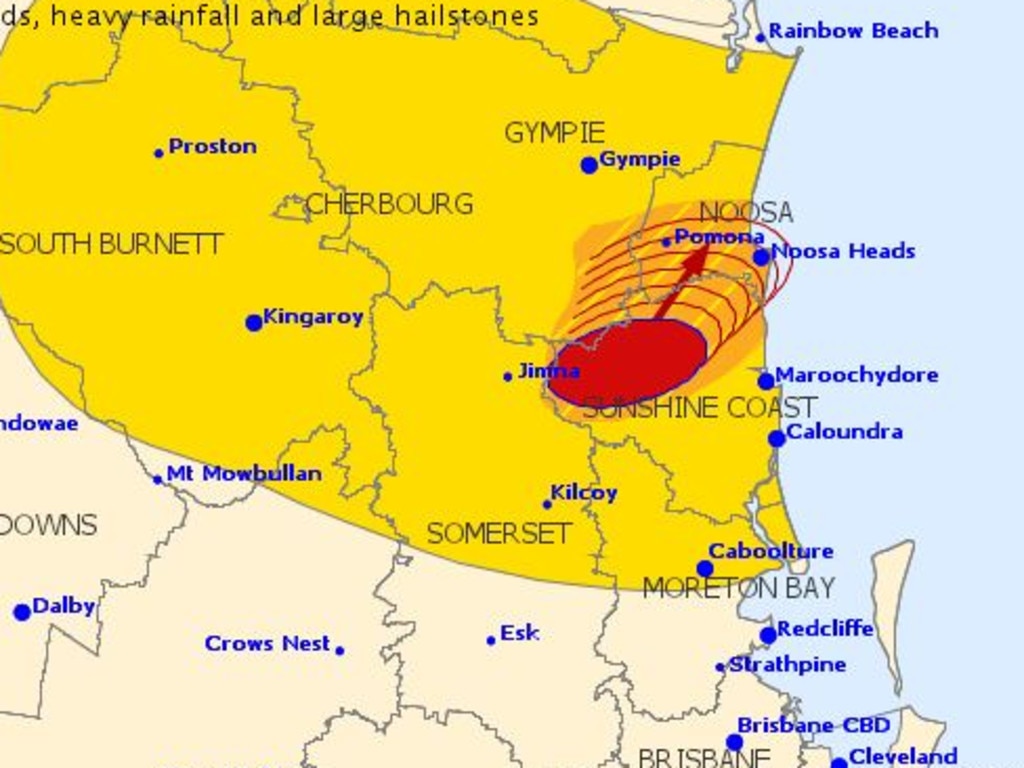An image from the 6.16pm BOM update.