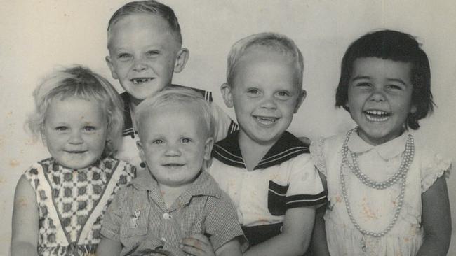 Burney aged four, far right, with her “blond-haired, blue-eyed” cousins