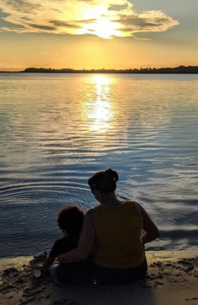 Lomani Coxson and her mum Anna Coxson. The pair moved to Bribie Island so Anna could give her daughter time by the water in between hospital stays. Picture: Contributed