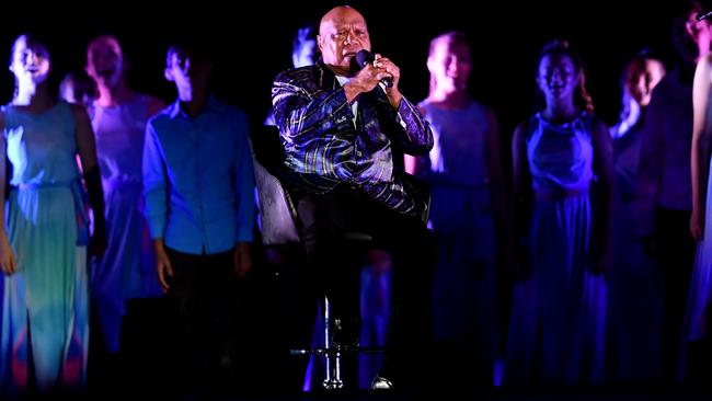 Archie Roach performs at the Commonwealth games closing ceremony. Picture: AAP