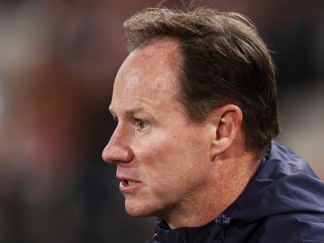 SYDNEY, AUSTRALIA - MARCH 12:  Titans head coach coach Justin Holbrook looks on during the round two NRL match between the St George Illawarra Dragons and the Gold Coast Titans at Netstrata Jubilee Stadium on March 12, 2023 in Sydney, Australia. (Photo by Matt King/Getty Images)