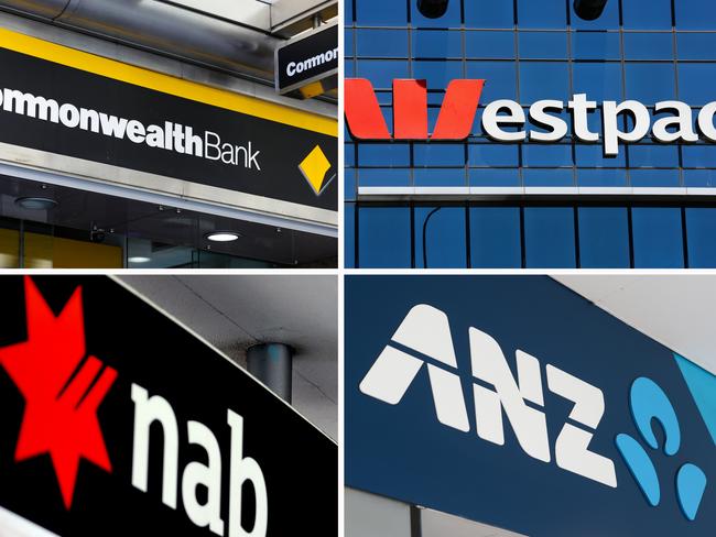 COMPOSITE 4:3 - Australia's four big banks Commonwealth, Westpac, NAB, ANZ. Picture: NCA Newswire