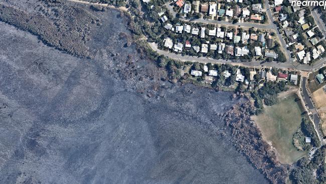 Peregian Beach after bushfires. Picture: Nearmap