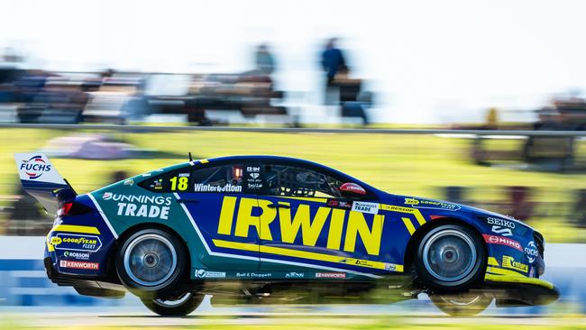 Mark Winterbottom flies across the Perth track.