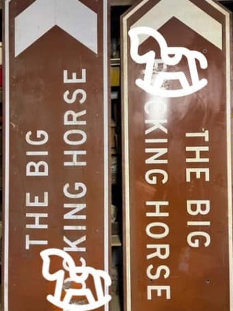 Big Rocking Horse road signs to be auctioned after defaced by vandals ...