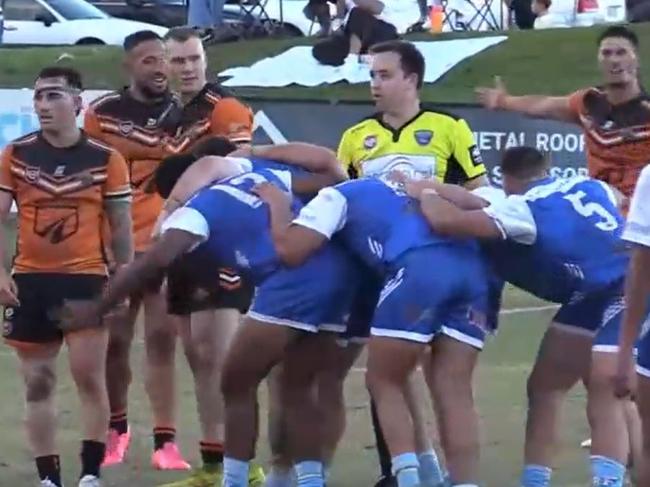 Southport playes dispute that the full-time hooter had been blown in their round 10 Rugby League Gold Coast clash with Tugun. Picture: BarTV Sports.