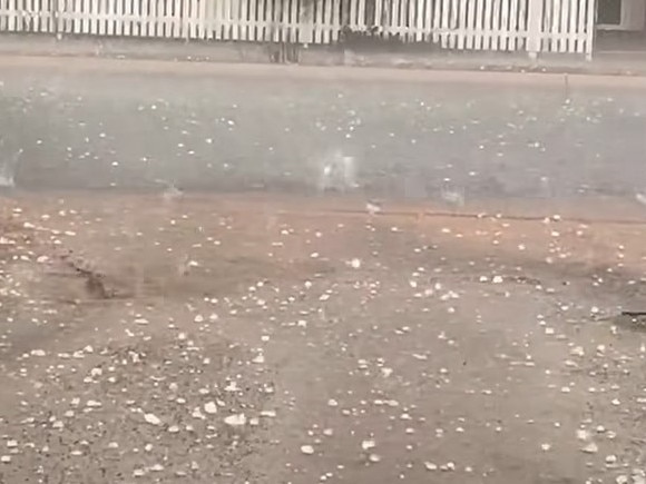 Hail thumped the WA town of Wagin on Tuesday. Picture: Facebook