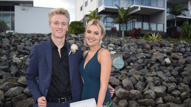 Rhys Gravelle and Holly Bye at the Proserpine State High School formal. Picture: Elyse Wurm