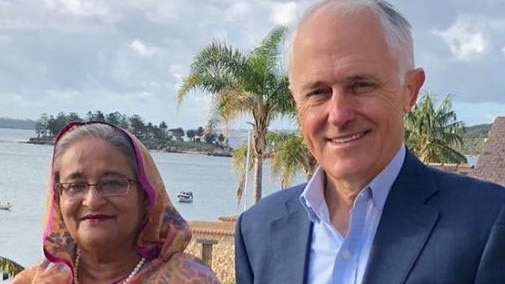 Malcolm Turnbull with Bangladesh PM Sheikh Hasina. Picture: Instagram