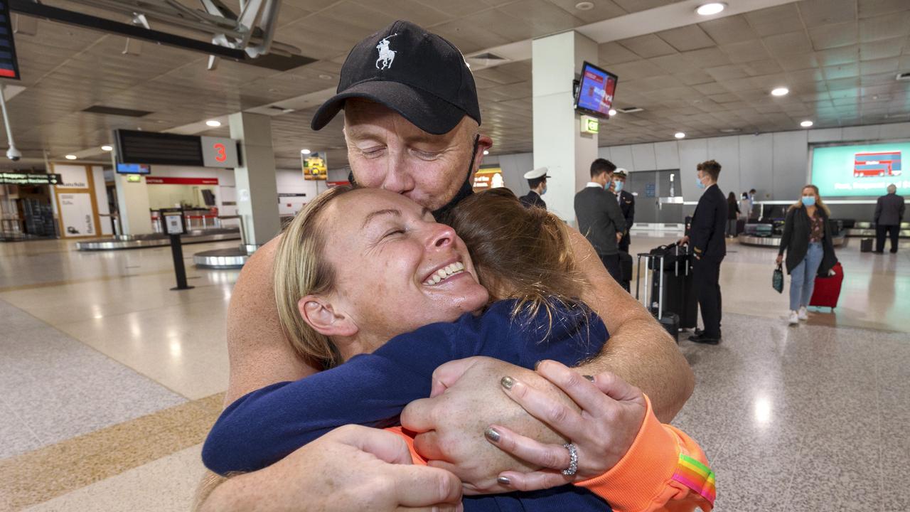 Melanie Schilling, pictured with husband Gareth and daughter Maddie, revealed she had colon cancer in December. Picture: NCA NewsWire / David Geraghty