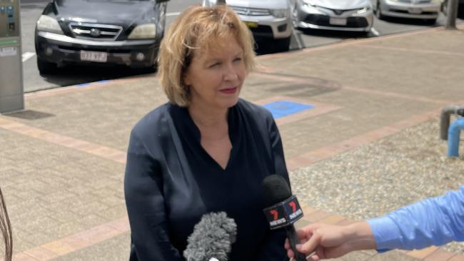 Goodstart Early Learning CEO Julia Davison speaks to the media after her company was sentenced in the Cairns Magistrates Court over the death of Maliq “Meeky” Nicholas Floyd Namok-Malamoo.