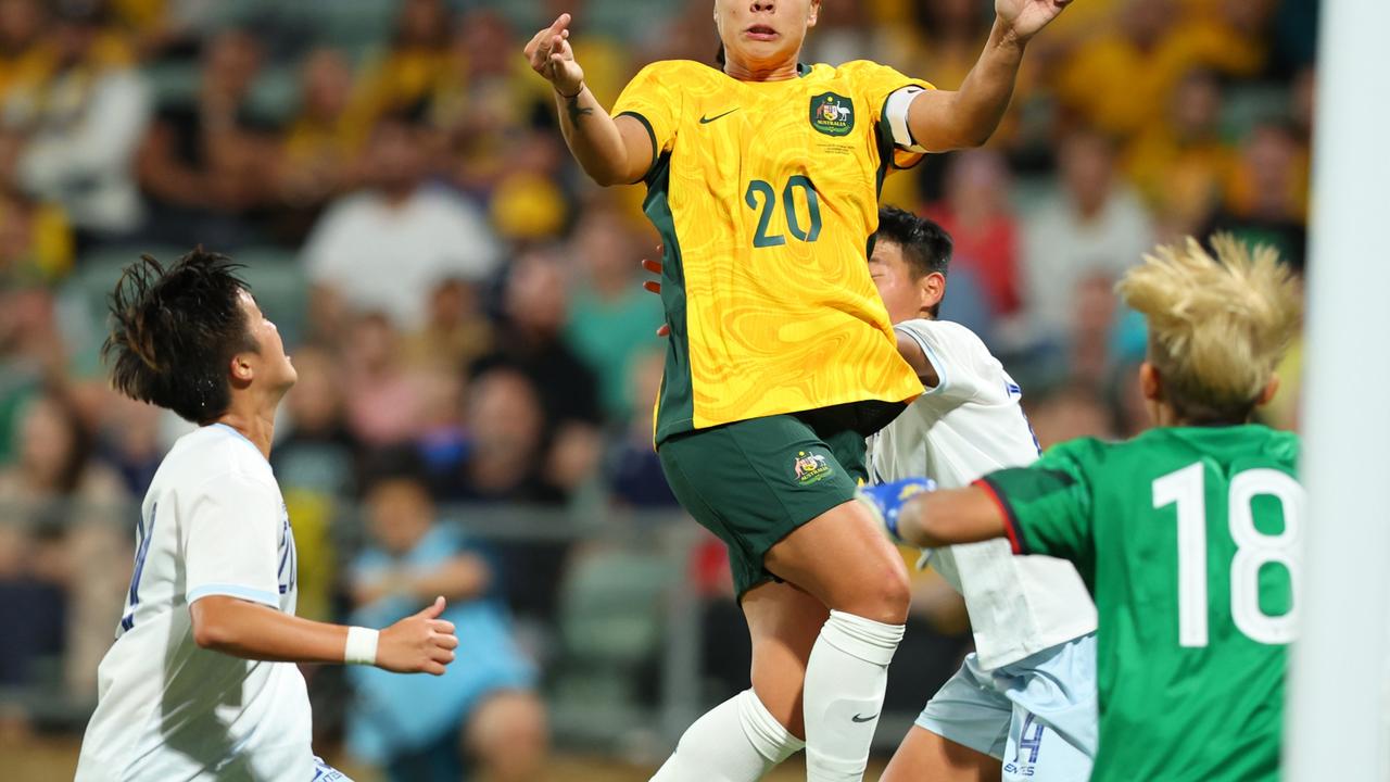 Sam Kerr and the Matildas are heading to Melbourne . (Photo by James Worsfold/Getty Images)