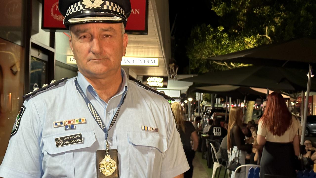 Sunshine Coast district central patrol group inspector Jason Overland on Ocean St on April 14. Picture: Letea Cavander