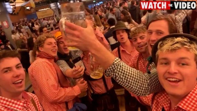 Ginnivan celebrates at Oktoberfest