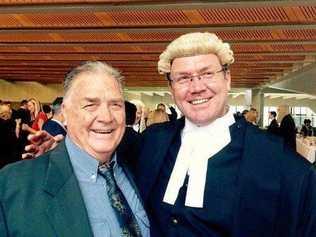 Sarina Range resident Kevin Whitten and his son former North Mackay resident Michael Whitten in Canberra in February 2016. Michael Whitten has been appointed by the King of Tonga as nation's new Lord Chief Justice. Picture: Contributed