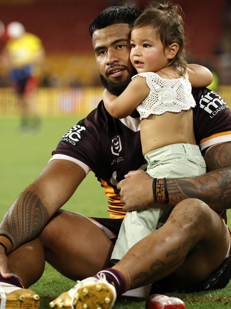 Payne Haas celebrates at full time. Picture: NRL Photos