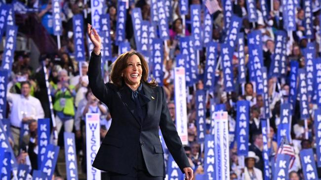 Ms Harris at the Democratic National Convention last week. Picture: AFP