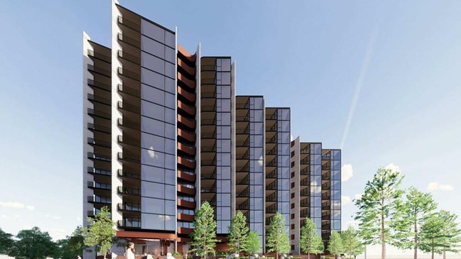 The approved 44m tall unit complex at Woody Point, which residents have lodged an appeal against with the Planning and Environment Court. Picture: PD Online/Rothelowman.