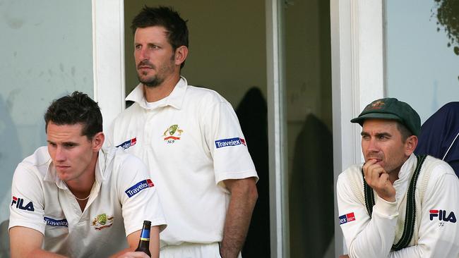 The Australians cut forlorn figures after losing Edgbaston Test by two runs. Picture: Hamish Blair/Getty Images