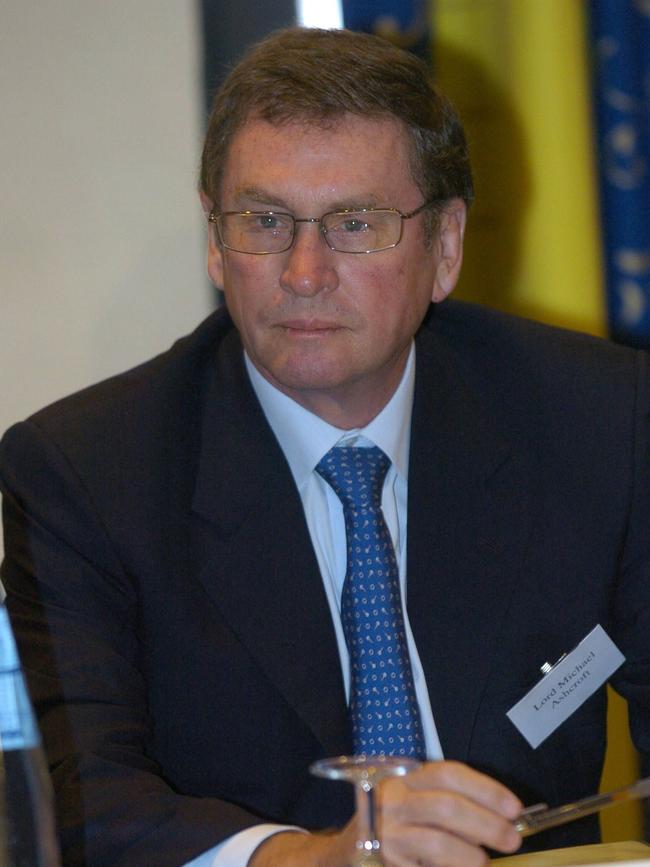 Lord Michael Ashcroft at a meeting in Malta.