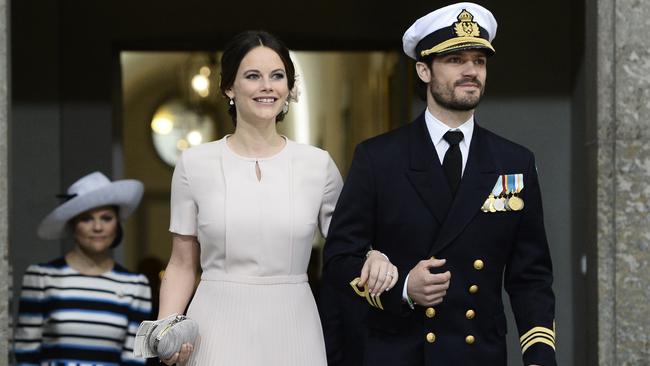 Sweden's Princess Sofia and Prince Carl Philip have ‘light flu symptoms’. Picture: AFP.