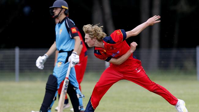 Blake Scicluna bowling for Central North. Picture: John Appleyard