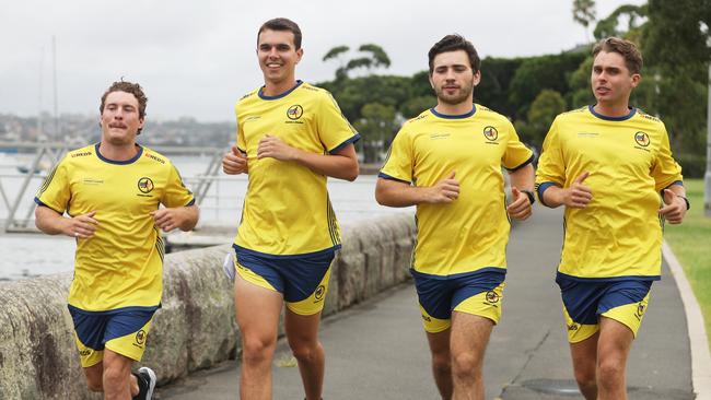 Rory Cheal, Sean Stuart, Max Cutrone and Jasper Gotterson are about to complete 80 marathons in 80 days up the east coast of the US. Picture: John Grainger