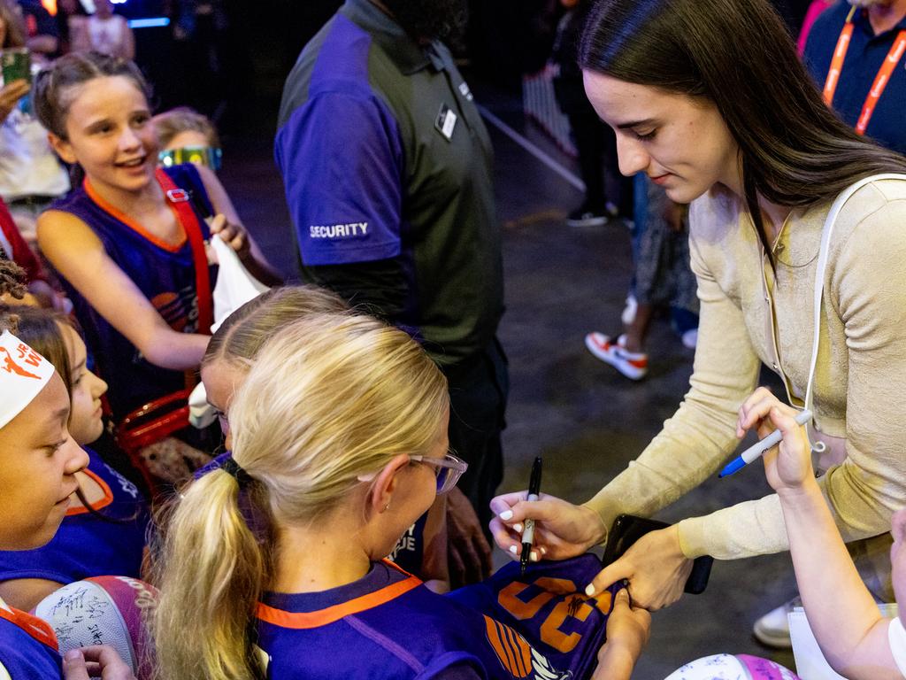 Putting smiles on faces is part of Caitlin Clark’s attraction. Picture: Dylan Goodman/NBAE via Getty Images