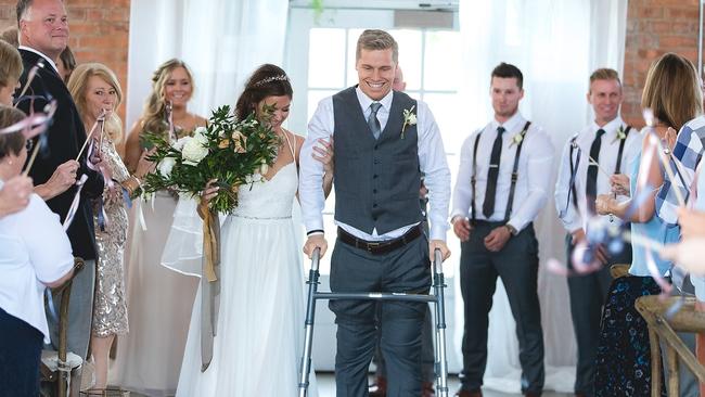 Sam Willoughby on his wedding day with his wife, Alise.