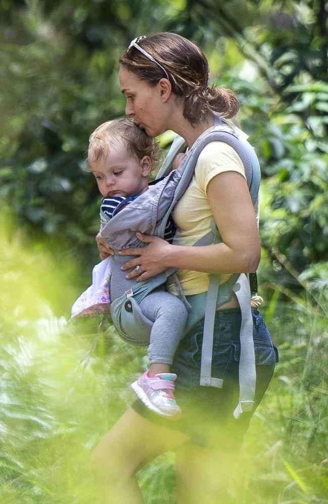 She held her daughter close, playing and kissing her at times. Picture: Media Mode