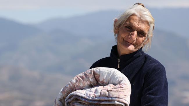 An woman refugee at the centre near Kornidzor on Wednesday. Picture: AFP